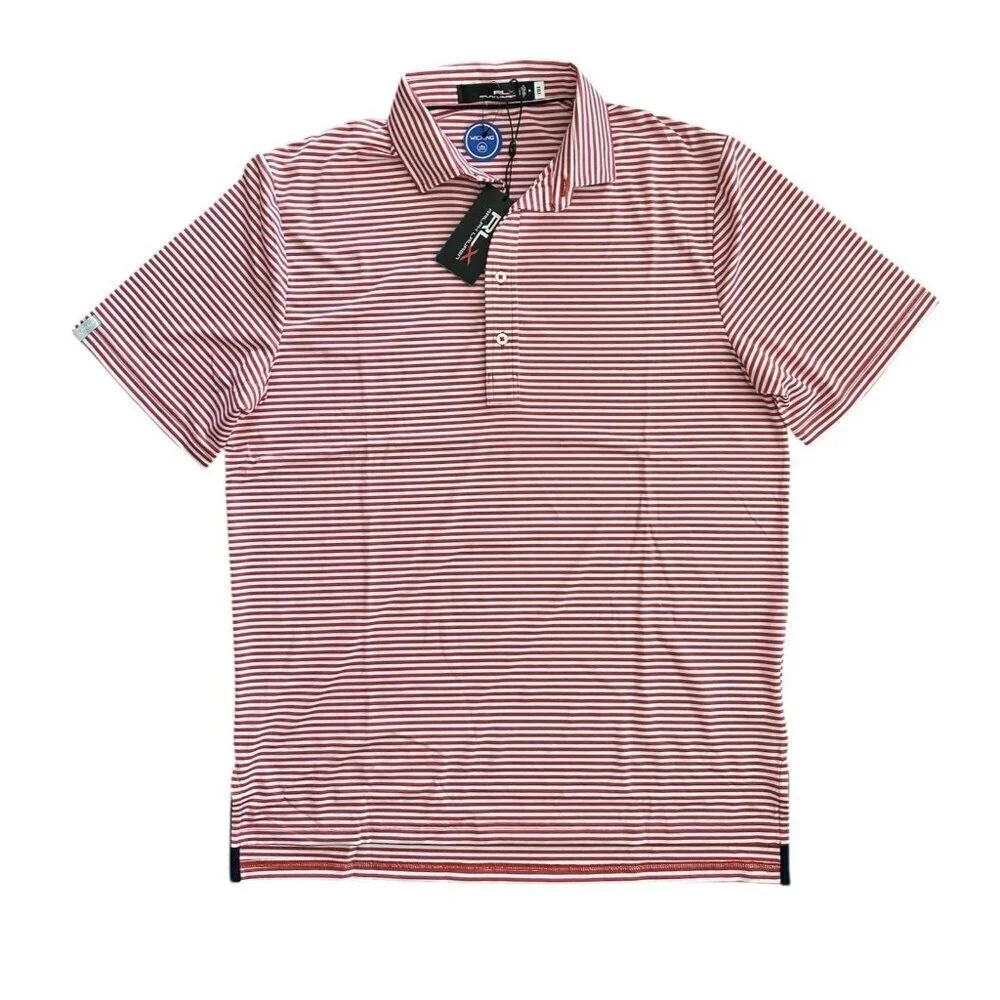 NWT RLX Ralph Lauren Performance Golf Polo Shirt Mens Medium Striped Active $110